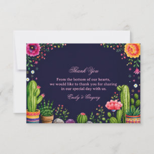 Colorful Botanical Desert Mexican Thank You Card