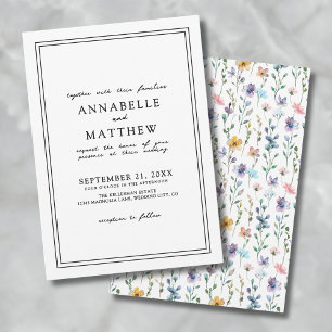 Colorful Botanical Elegant Wildflower Wedding Invitation
