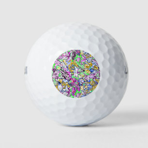Colorful Botanical Floral Golf Balls