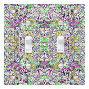 Colorful Botanical Floral Light Switch Cover