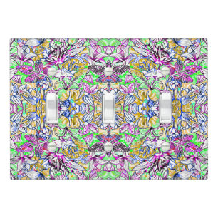 Colorful Botanical Floral Light Switch Cover