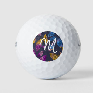 Colorful Botanical Foliage Pattern Golf Balls