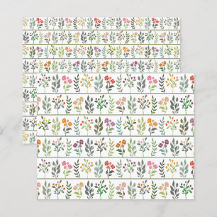 Colorful Botanical Herbarium Scrapbook Paper