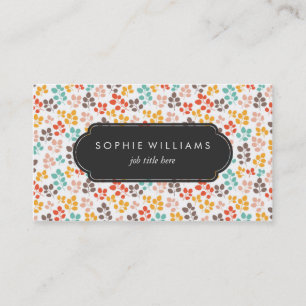 Colorful Botanical Leaf Business Card
