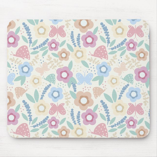 Colorful Botanical Mouse Pad Design (Front)