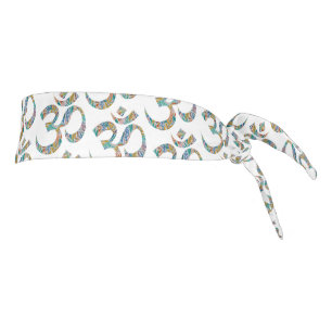 Colorful Botanical Pattern Om Symbol Tie Headband