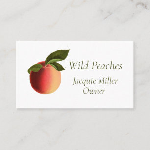 Colorful Botanical Peach Business Card