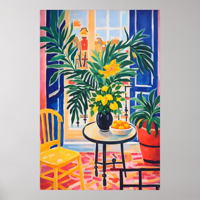 Colorful Botanical Plant Poster, Vibrant Poster (Front)