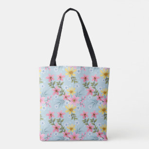 Colorful Botanical Spring Flower Tote Bag