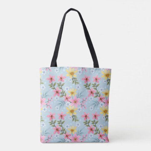 Colorful Botanical Spring Flower Tote Bag