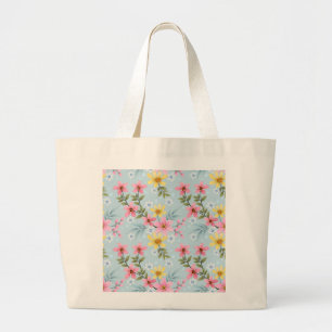 Colorful Botanical Spring Flower Tote Bag