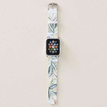 Colorful Botanical Watercolor Abstract Pattern Apple Watch Band by byEunMee at Zazzle