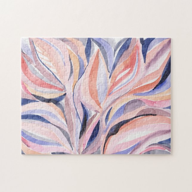 Colorful Botanical Watercolor Art Jigsaw Puzzle (Horizontal)