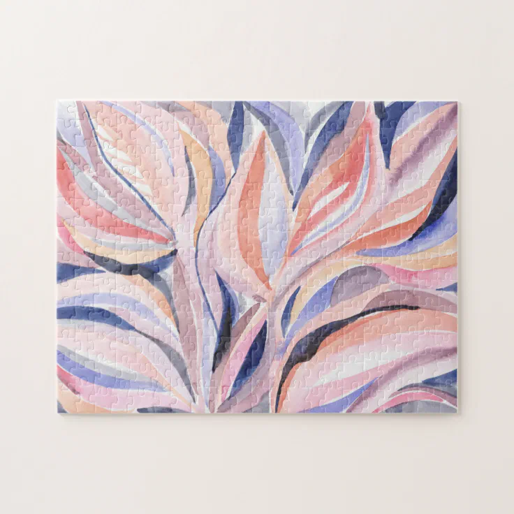 Colorful Botanical Watercolor Art Jigsaw Puzzle Zazzle