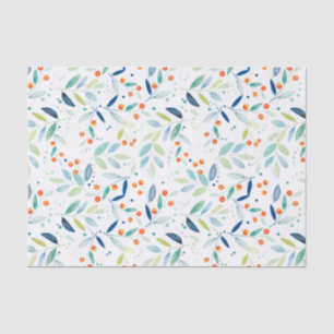 Colorful Botanical Watercolors Botanical Pattern Tissue Paper