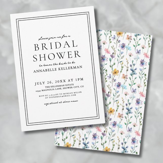 Colorful Botanical Wildflower Bridal Shower Invitation (Colorful Botanical Wildflower Bridal Shower Invitation)