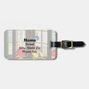 Colorful Bottles in Drug Store Window Luggage Tag
