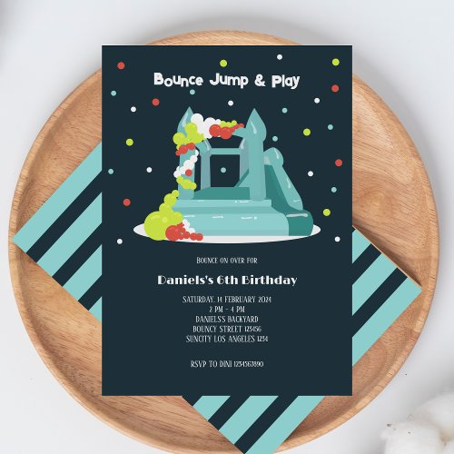 Colorful Bounce Birthday Party Invitation