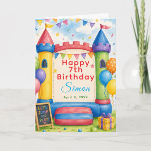 Colorful Bouncy Castle Party Card