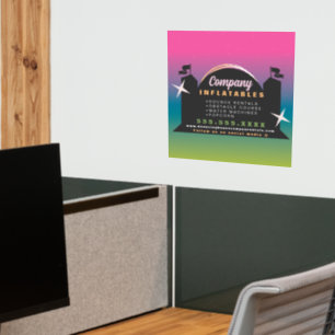 Colorful Bouncy House Party Carnival Rentals Ombre Wall Decal