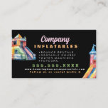 Colorful Bouncy House Party Watercolor Business Card
