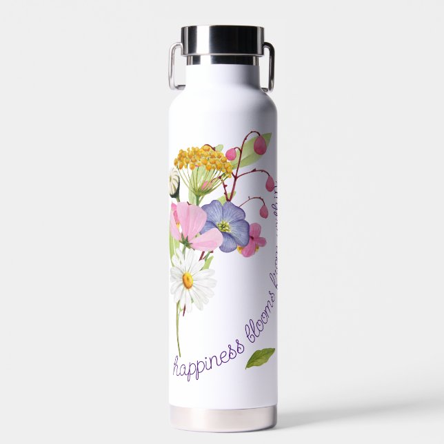 Colorful Bouquet Custom Water Bottle  (Front)