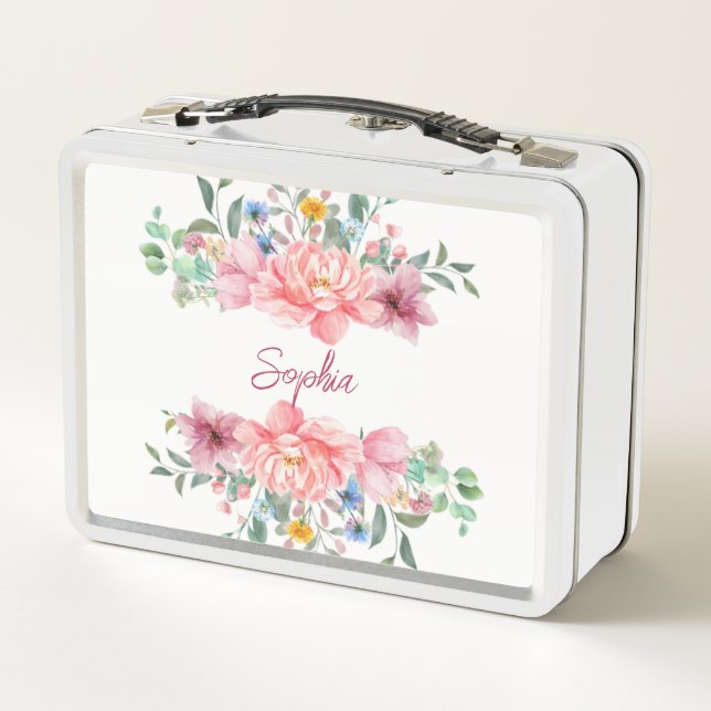 Colorful Bouquet  Metal Lunch Box (Back)