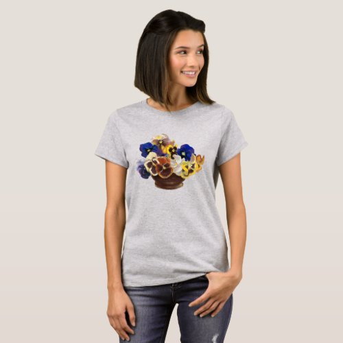 Colorful Bouquet of Pansies T_Shirt