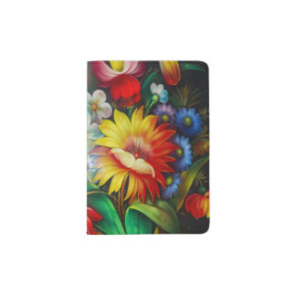 colorful bouquet passport holder