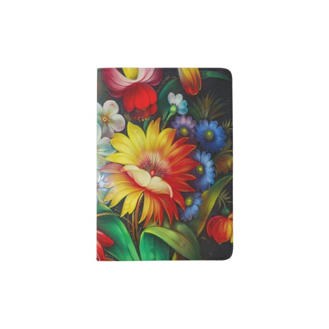 colorful bouquet passport holder (Front)
