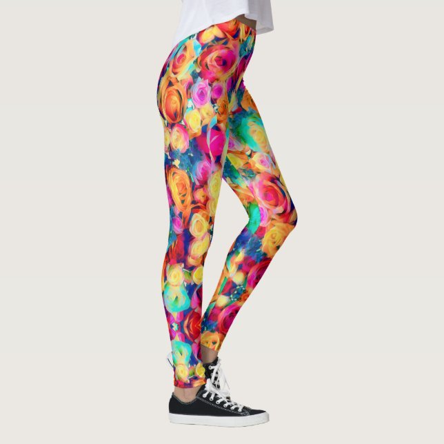Colorful Bouquet Rose Leggings (Right)