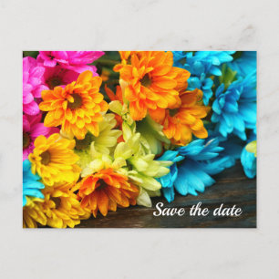 Colorful Bouquet Save The Date Postcard