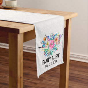 Colorful Bouquet- Save The Date Short Table Runner