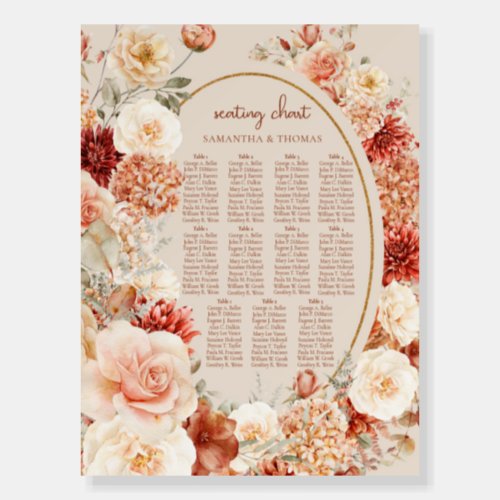 Colorful bouquet terracotta blush and sage floral foam board