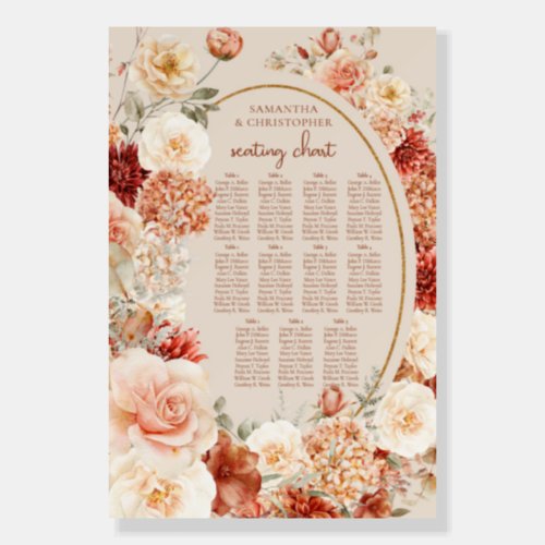 Colorful bouquet terracotta blush and sage floral foam board