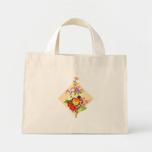 Colorful Bouquet Vintage Floral Art Primrose Mini Tote Bag