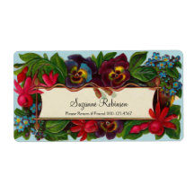 Colorful Bouquet Vintage Floral Label