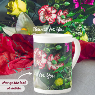 Colorful bouquet with lily bone china mug
