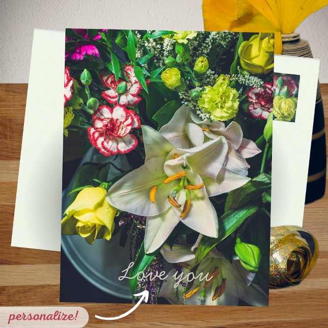 Colorful bouquet with lily  postcard (Creator Uploaded)
