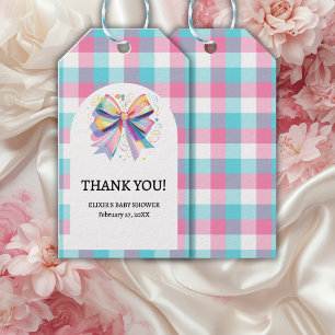 Colorful Bow Baby Shower Gift Tags