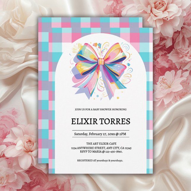 Colorful Bow Baby Shower Invitation (Creator Uploaded)