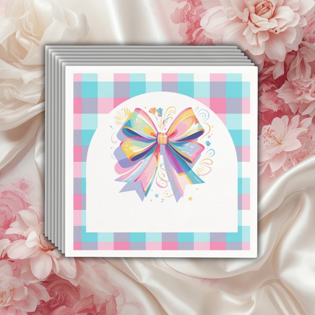 Colorful Bow Baby Shower Napkins (Creator Uploaded)