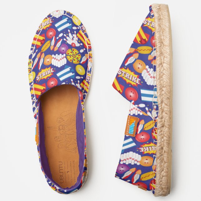 Colorful Bowling Shirts Shoes Bowling Balls Print (Side)