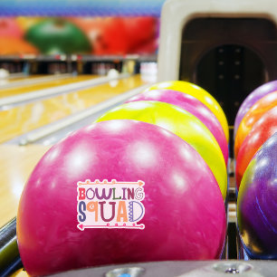 Colorful Bowling Squad Contour Custom-Cut Sticker