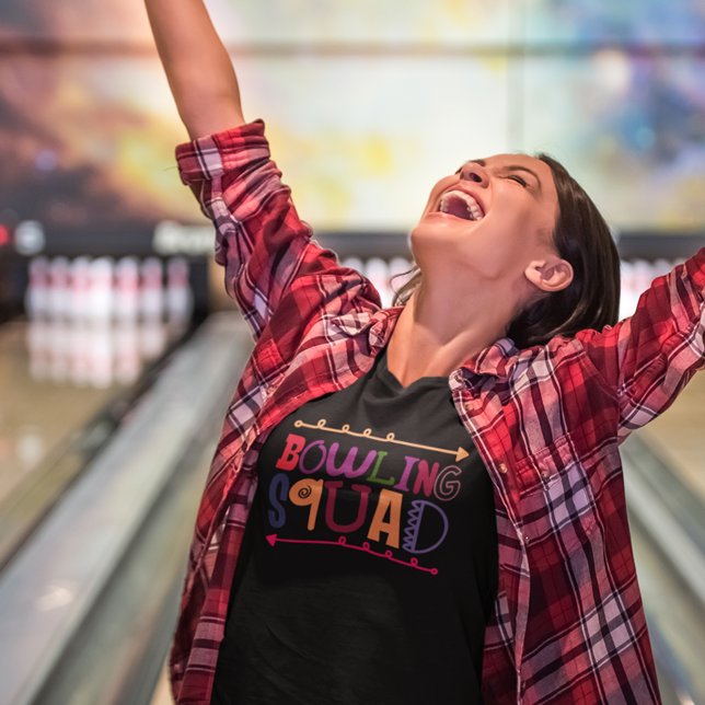 Colorful Bowling Squad  T-Shirt (Cute and colorful, the perfect tee for bowling teams.)