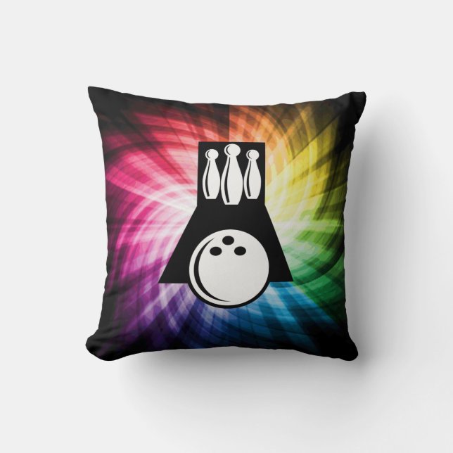 Colorful Bowling Throw Pillow (Front)
