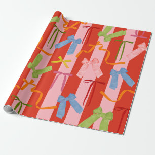 Colorful Bows Retro Wrapping Paper