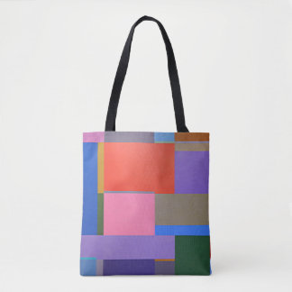 Colorful, boxed and symmetrical patterns. tote bag