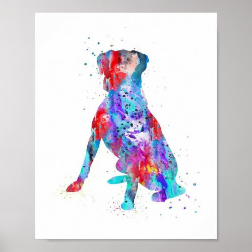 Colorful Boxer Dog Decor  Dog Wall Art
