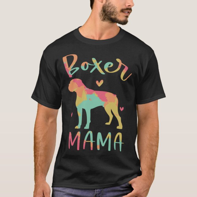 Colorful Boxer Dog Watercolor T-Shirt (Front)